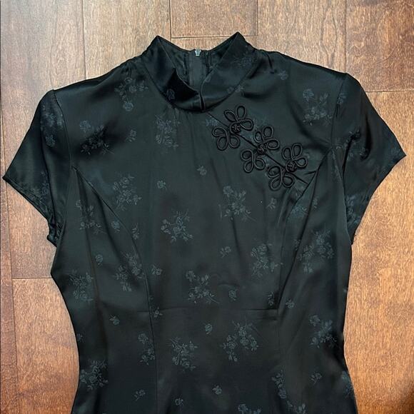 Vintage Roberta Qipao Black Mini Dress, Looks Great on! Size Medium - Picture 2 of 12